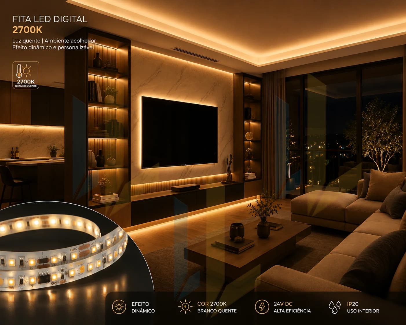 Fita Led  Digital COR UNICA
